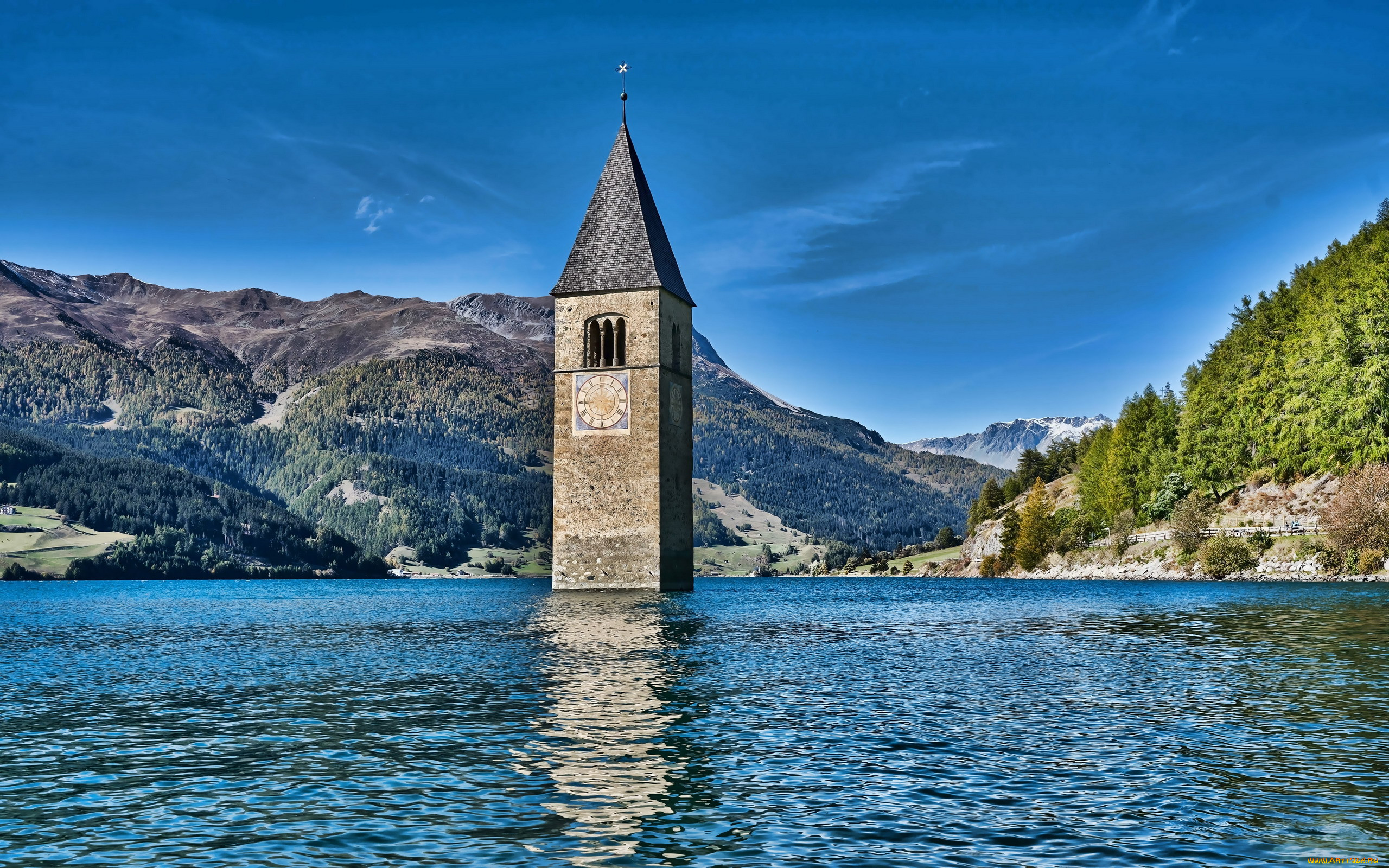 reschensee, south tyrol, italy, , -  ,  ,  , south, tyrol